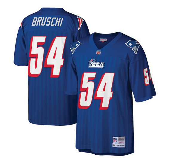Men's New England Patriots #54 Tedy Bruschi Royal Mitchell & Nes Stitched Jersey Men's New England Patriots #54 Tedy Bruschi Royal Mitchell & Nes Stitched Jersey